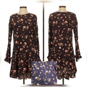 Amour Vert Silk Floral Girlhoodcore Plum Dress Sz. S